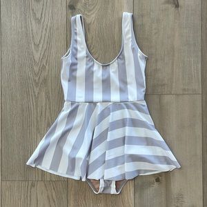 Kortni Jeane striped skirted one piece